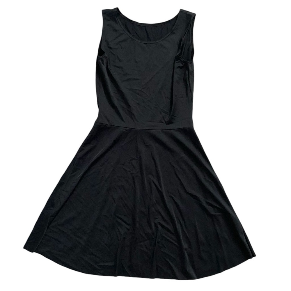 Blackmilk small black sleeveless tank scoop neck mini dress fit and flare​​​